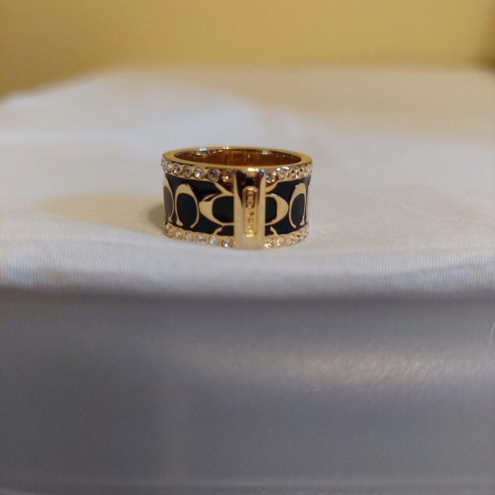 Coach Black and Gold Ring